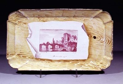 Niderviller-lautanen, trompe loeil -printillä, 1774 (keraaminen) tekijältä French School