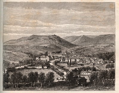 Niederbronn-les-Bains Elsassissa - V.A. Malt-Brownin kaiverrus "La France illustrée: maantiede, historia, tilastohallinto". 1884 tekijältä French School