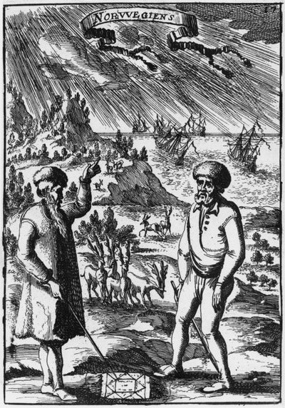 Norjalaiset, kuvitus Allain Manesson Malletin (1630-1706) julkaisusta Description de lUnivers, julkaistu Pariisissa, 1683 tekijältä French School