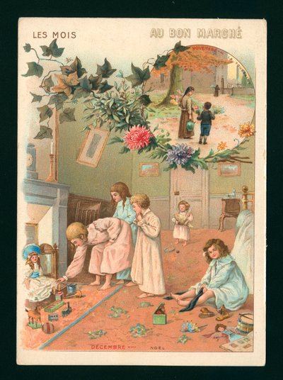 Marraskuu ja joulukuu (chromolitho) tekijältä French School