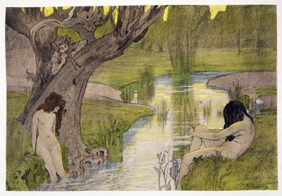 Nymphs Bathing, LEstampe Moderne, julkaistiin Pariisissa 1897-99 tekijältä French School
