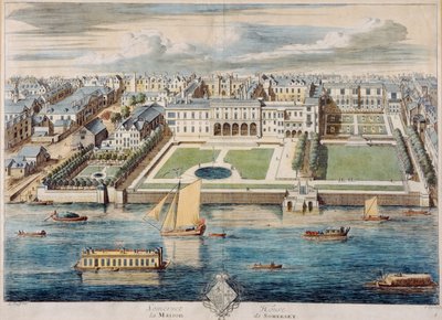Vanha Somerset House on the Strand, kaiverrus Jean Benoit Winckler tekijältä French School