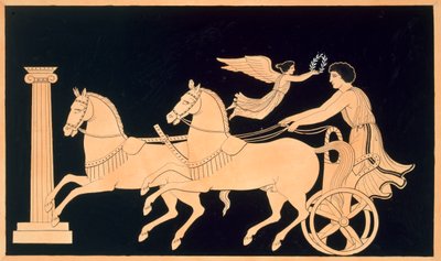 Laakeriseppeleellä kruunattu olympialainen sotavaunu, julkaistu 1808-10 tekijältä French School