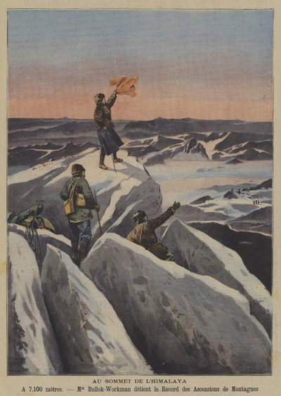 Himalajan huipulla (väri litho) tekijältä French School