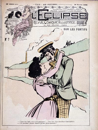 Linnoituksissa: paha poika (roisto) ja hänen tyttöystävänsä - couv. "" Pimennys"" 16/02/1899. tekijältä French School