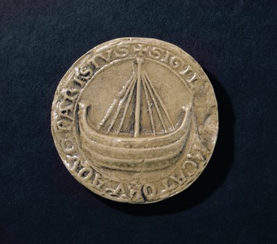 Yksi Pariisin kaupungin vanhimmista säilyneistä sinetteistä, n. 1210 (vaha) tekijältä French School