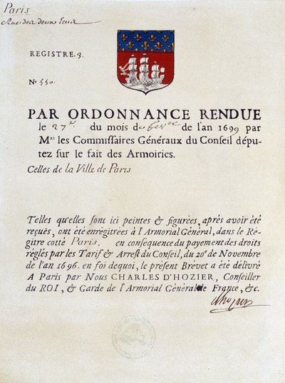 Pariisin kaupungin aseiden perustamismääräys, 27. helmikuuta tekijältä French School