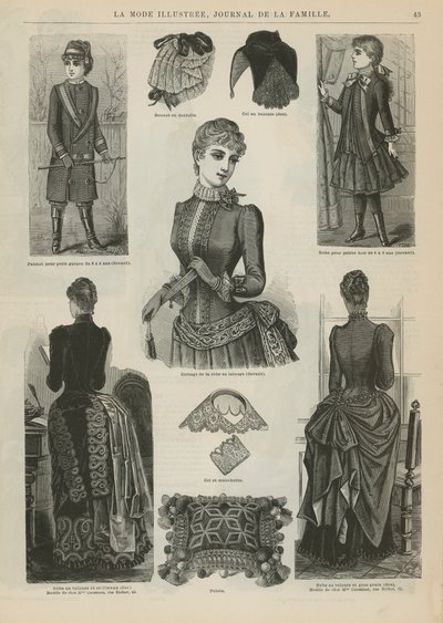 Sivu La Mode Illustreesta, 1885 tekijältä French School