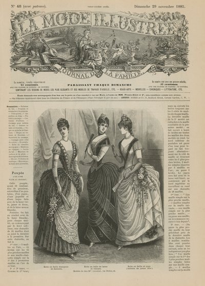 Sivu La Mode Illustreesta, 1885 tekijältä French School