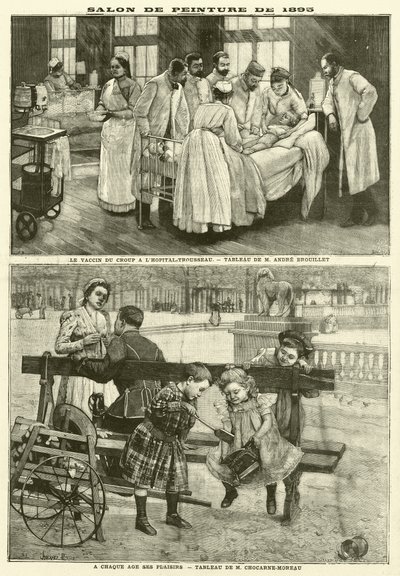 Pariisin salongissa 1895 esillä olleet maalaukset (kaiverrus) tekijältä French School