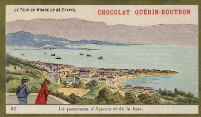 Panoraama Ajaccion ja lahden (chromolitho) tekijältä French School