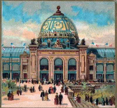 Pariisi. Vuoden 1889 yleisnäyttely: Näkymä Kuvataidepalatsille. tekijältä French School