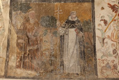 Seurakuntakirkko (Església de la Mare de Déu de Solers). Sisätilat. Kirkkolaivat. Seinämaalaukset. Yksityiskohta. 1500-luku (). tekijältä French School
