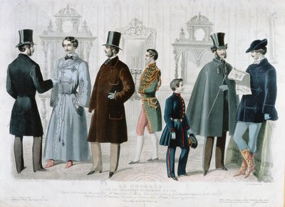 Parisian Fashion Plate for the Bulletin of Fashion, New York, helmikuu 1858 (värikaiverrus) tekijältä French School