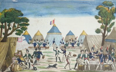 Grande Arméen Grenadiersin venäläisille kranaateille järjestämä juhla, 30. kesäkuuta 1807 tekijältä French School