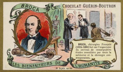 Paul Broca, ranskalainen lääkäri, anatomi ja antropologi (chromolitho) tekijältä French School