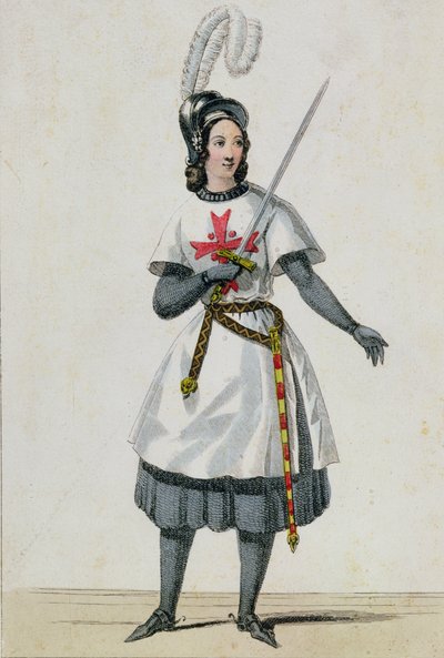 Pauline Garcia-Viardot (1821-1910) Tancredin roolissa Gioacchino Rossinin (1792-1868) oopperassa Theatre Italienissa, Pariisissa tekijältä French School
