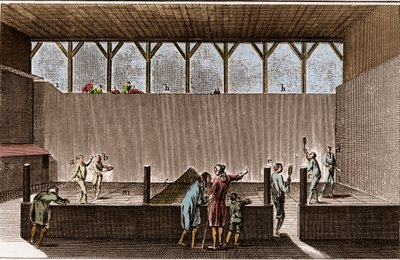 Paulmerie - Palmu- ja lumikenkäilypeli - Jeu de Paume lyhyt - "" La Grande Encyclopédie, ou Dictionnaire Raisonne des Sciences, des Arts et des Metiers" (ensyklopedia tai tieteiden, taiteiden ja ammattien sanakirja), kirjoittanut Denis Diderot (17413-1788) tekijältä French School