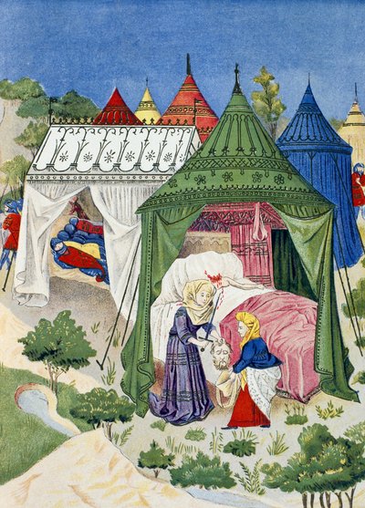 Paviljongit ja teltat 1400-luvulta, yksityiskohta Judithin historiasta tekijältä French School