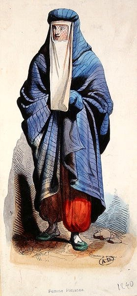 Persialainen nainen, n. 1840 (väri litho) tekijältä French School