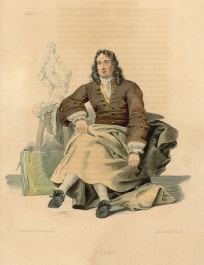 Pierre Puget (värillinen kaiverrus) tekijältä French School