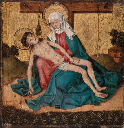 Pieta (tempera ja kultalehti paneelissa) tekijältä French School
