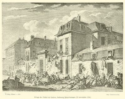 Hotel de Castresin ryöstö, Faubourg Saint-Germain, 13. marraskuuta 1790 tekijältä French School