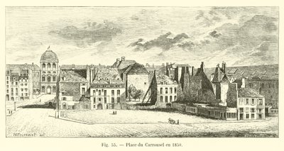 Place du Carrousel vuonna 1850 tekijältä French School