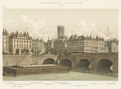 Place du Chatelet ja Pont au Change, 1830 tekijältä French School