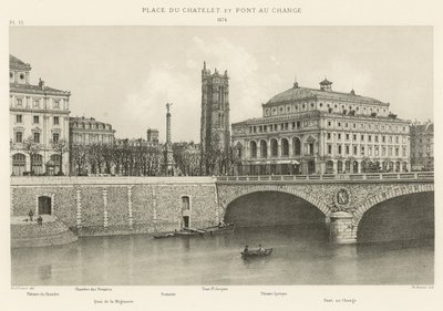 Place du Chatelet ja Pont au Change, 1876 tekijältä French School
