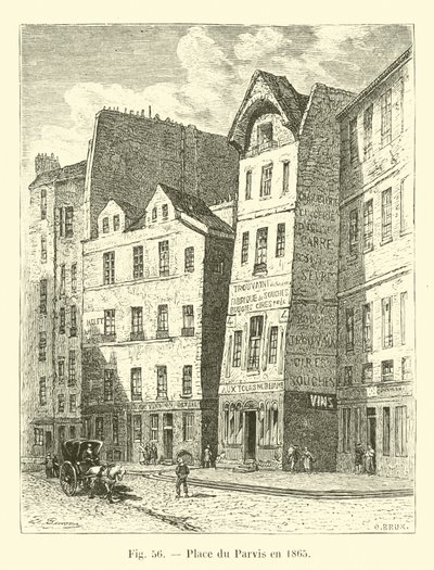 Place du Parvis vuonna 1865 tekijältä French School
