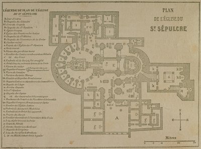 Jerusalemin Pyhän haudan kirkon suunnitelma tekijältä French School