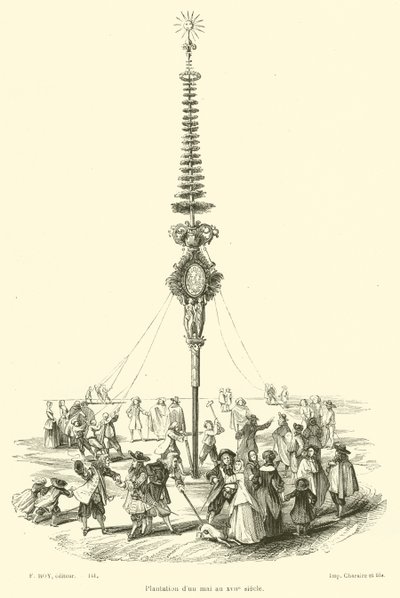Toukokuun istutus 1600-luvulla (kaiverrus) tekijältä French School