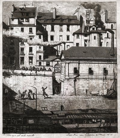 Poliisi Pariisissa. (kaiverrus, n. 1860) tekijältä French School
