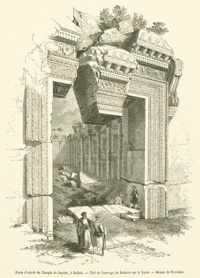 Jupiterin temppelin sisäänkäynti, Baalbek (kaiverrus) tekijältä French School