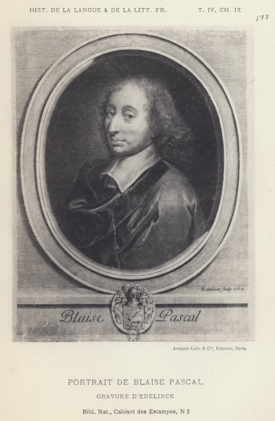 Blaise Pascalin muotokuva (litho) tekijältä French School