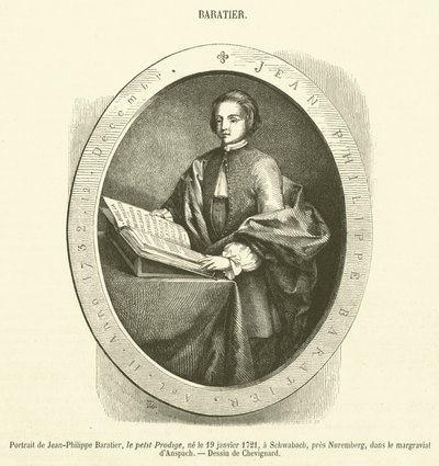 Jean-Philippe Baratierin muotokuva (kaiverrus) tekijältä French School