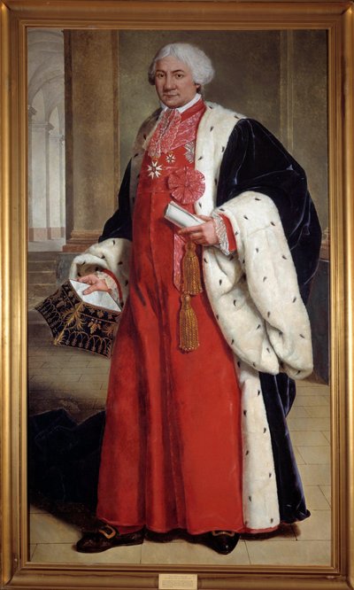 Muotokuva Claude Ambroise Regnier (1746-1814), asianajaja parlamentissa ja varajäsen kolmannessa osavaltiossa, oikeusministeri 1802-1813 Anonyymi maalaus. 1700-luvulla. Nancy, musee historique lorrain - Claude Ambroise R:n täyspitkä muotokuva tekijältä French School