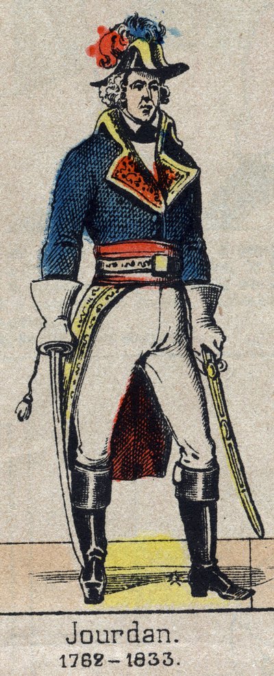 Jean Baptiste, Comte Jourdan, Ranskan marsalkka (1762-1833) täyspitkä muotokuva Epinalin kuva 1800-luvun lopusta. tekijältä French School