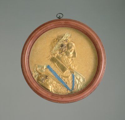 Kuningas Henrik IV:n muotokuvamedaljonki, 1600-luvun alku (kulta, puu ja kilpikonnankuori) tekijältä French School