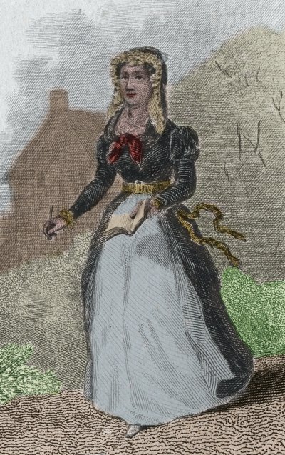 Adelaide-Gillette (Adelaide Gillette) Dufrenoy (1765-1825) ranskalaisen runoilijan muotokuva. Kaiverrus vuodelta 1876. tekijältä French School