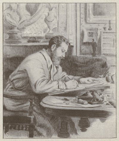 Albert Guillaumen muotokuva, ranskalainen taidemaalari ja karikaturisti (litho) tekijältä French School