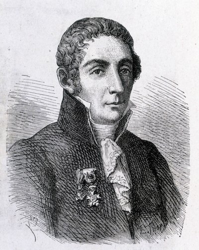 Muotokuva Alessandro (Alexandre) Voltasta (1745 - 1827) - "" Tiedealbumissa; maineikkaat tutkijat; Suuria löytöjä””” 1896. tekijältä French School