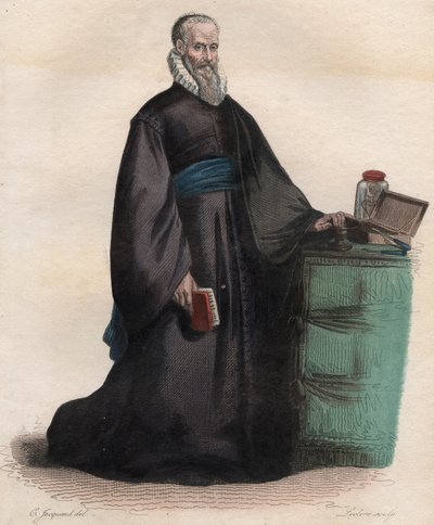 Ranskalaisen kirurgin Ambroise Paren (1509-1590) muotokuva. tekijältä French School