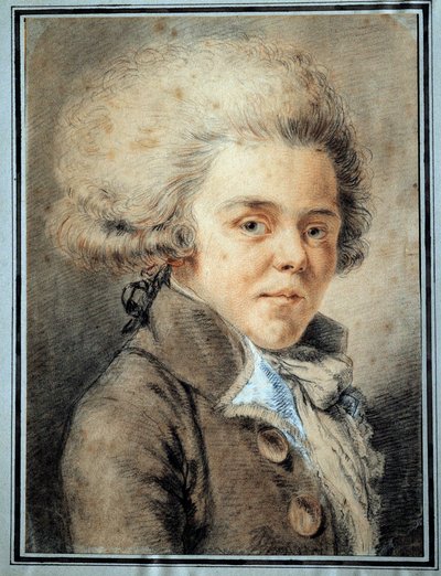 Antoine de Rivarolin (1753-1801), ranskalaisen polemistin ja kirjailijan muotokuva ranskalaisen koulukunnan akvarelli tekijältä French School