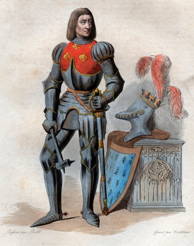 Muotokuva Arthur III:sta Bretagnen herttua (1393-1458), Parthenayn lordi, Richmondin kreivi (jaarli), Bretagnen herttua, Montfortin kreivi ja ranskalainen konstaapeli. tekijältä French School