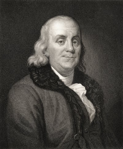 Benjamin Franklinin muotokuva (kaiverrus) tekijältä French School