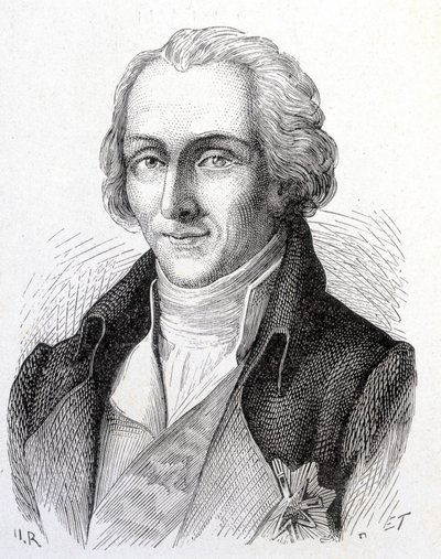 Benjamin de Rumfordin, amerikkalaisen fyysikon (1753 - 1814) muotokuva - "" Album of Sciencessä; maineikkaat tiedemiehet; Suuria löytöjä””” 1896. tekijältä French School