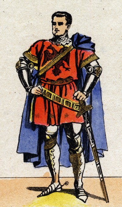 Ranskalaisen konstaalin Bertrand du Guesclinin (Duguesclin) (n. 1320-1380) muotokuva. tekijältä French School
