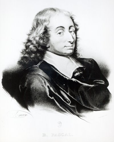 Muotokuva Blaise Pascalista (1623-62) kaiverrettu Francois Seraphin Delpech (1778-1825) tekijältä French School